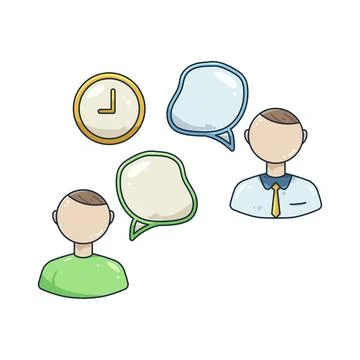 Illustration of Two people talking Illustration