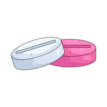 Illustration of Two pills 스톡 일러스트