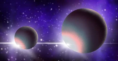 Illustration of two planets.  illustration of space. 스톡 일러스트