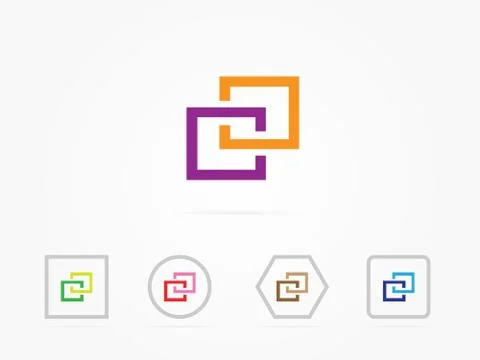 Illustration Two Square Logo Stock Illustration