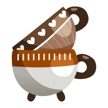 Illustration of two stylized cups on small legs. Stock Illustration