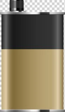 Illustration of a two-tone container with a dark top and a gold lower half,.. Stock Illustration
