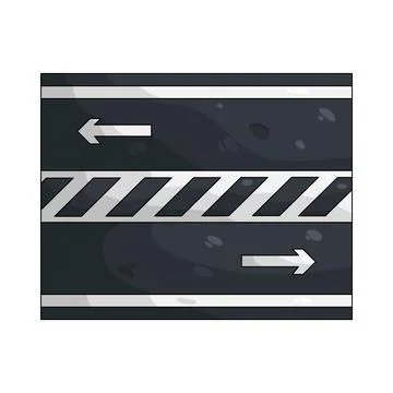 Illustration of two way road Illustrazione stock