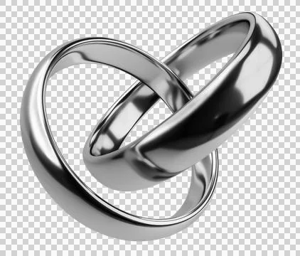 Illustration of two wedding silver rings isolated on transparent png backgr.. Stock Illustration