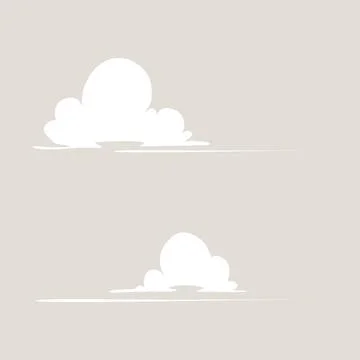 Illustration of two white air clouds is perfect for background decoration Illustrazione stock