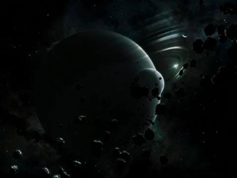 Illustration of Tyche, a hypothetical planet that could exist within the Oort Stock Illustration