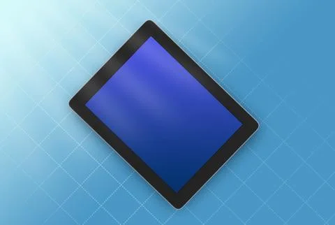 Illustration of type tablet on top a blue background Stock-Illustration