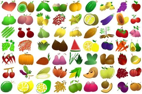 Illustration of types of fruit. Perfect for elements of cookbooks, magazine.. 스톡 일러스트