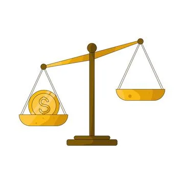 Illustration of Unbalanced scales Stock Illustration