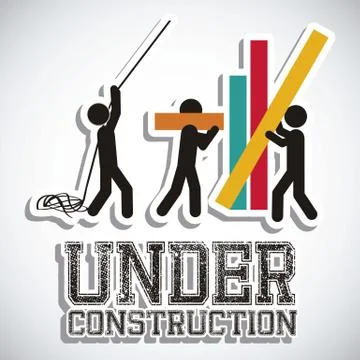 Illustration of under construction, construction icons, site, worker, tools, Stock Illustration