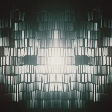 Illustration of an undulating surface of dark shiny rectangles. 3d rendering イラスト素材