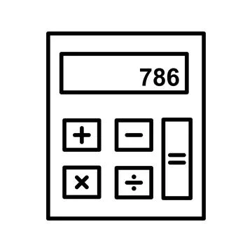 Illustration of a unique calculator line vector icon on a white background Stock Illustration