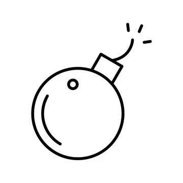 An illustration of a unique exploding cannon ball line vector icon on a white 스톡 일러스트