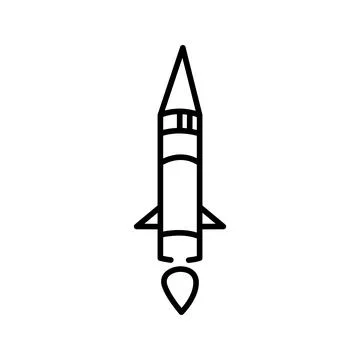 Illustration of a unique missile line vector icon on a white background Stock Illustration