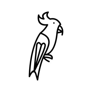 Illustration of a unique parrot line vector icon on a white background Stock Illustration