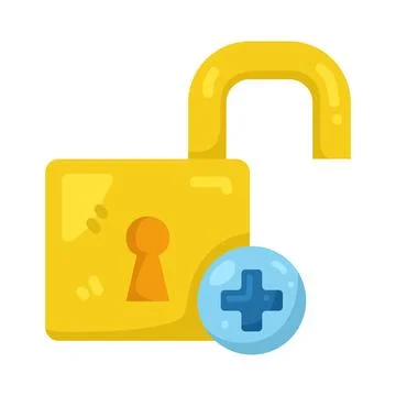 Illustration of Unlock with plus Illustrazione stock