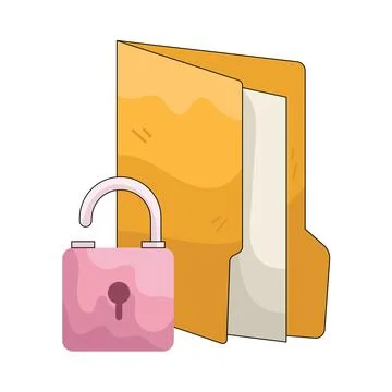 Illustration of unlocked folder Stock Illustration
