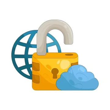 Illustration of Unlocked internet Stockillustratie