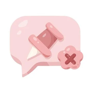 Illustration of unpin message 스톡 일러스트
