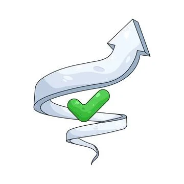 Illustration of upward arrow with a checkmark 스톡 일러스트