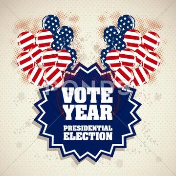 Illustration Of Usa Elections, Political Campaing Usa, Vector Illustration