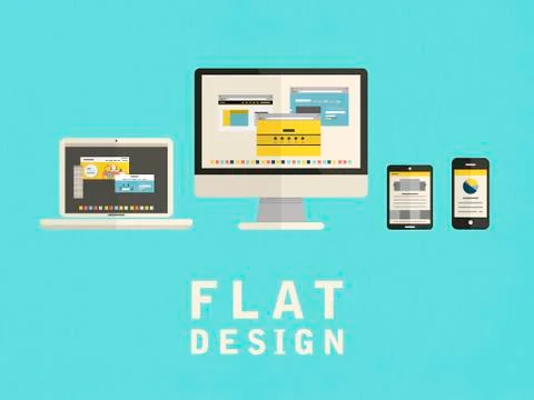 Illustration of user interface design in flat Stock Illustration