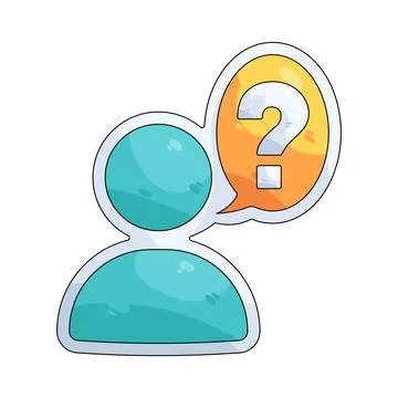 Illustration of user with a question mark bubble Stock Illustration