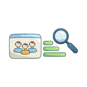 Illustration of User search and analysis イラスト素材