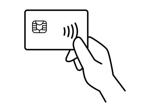 Illustration of using a credit card for touch payment Stock Illustration