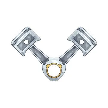 Illustration of V engine piston Stock Illustration