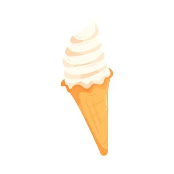 Illustration of vanilla soft serve ice cream cone Stock Illustration