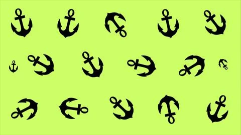 Illustration, various anchors distributed at various angles Stock Illustration