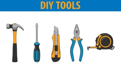 Illustration of various hand tools on a white background bundle design Stock Illustration