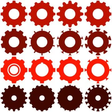 Illustration of Various Types of Gears Stock Illustration
