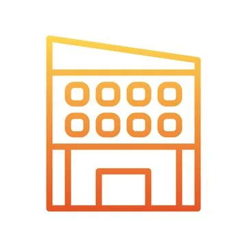Illustration vector and logo Building gradient line style icon perfect. Ilustración de archivo