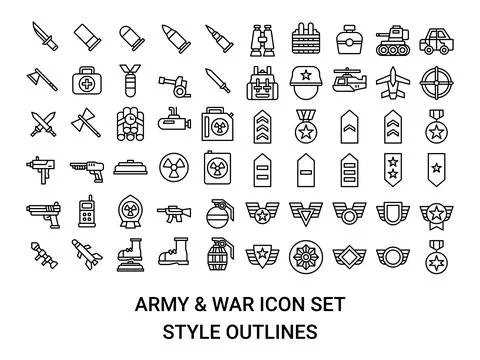 Illustration vector and logo Icon Army weapon icon perfect. Illustrazione stock