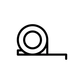 Illustration vector and logo measuring tape outlines style icon perfect. Illustrazione stock