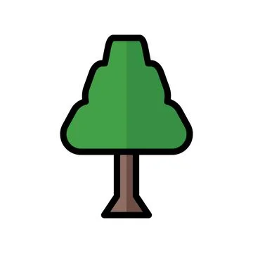 Illustration vector and logo tree flatline style icon perfect. Stock Illustration