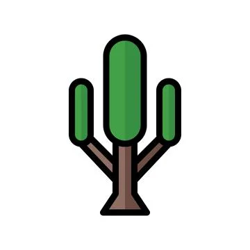 Illustration vector and logo tree flatline style icon perfect. Illustrazione stock