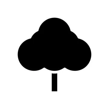 Illustration vector and logo tree solid style icon perfect. 库存插图