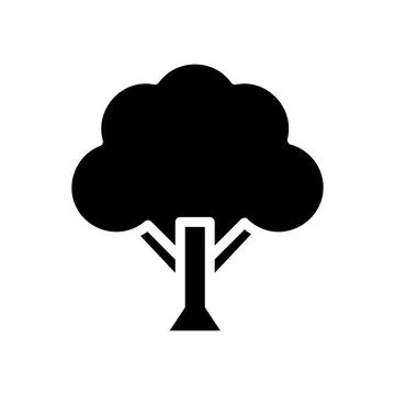 Illustration vector and logo tree solid style icon perfect. 库存插图