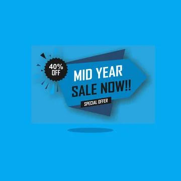 Illustration Vector Banner of Mid Year Sale. Perfect to use for Sales Promoti Illustrazione stock