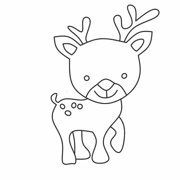 Illustration vector Cartoon cute deer Stock Illustration