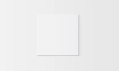 Illustration vector empty square canvas frame with shadow on white wall. Ilustración de archivo