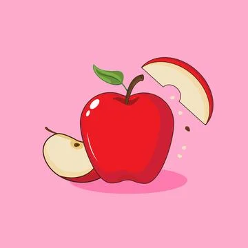 Illustration vector graphic of apple and slice apple Stock-Illustration