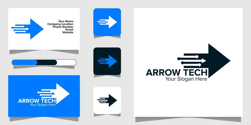 Illustration Vector Graphic of Arrow Tech Logo. Perfect to use for Technology Stock Illustration