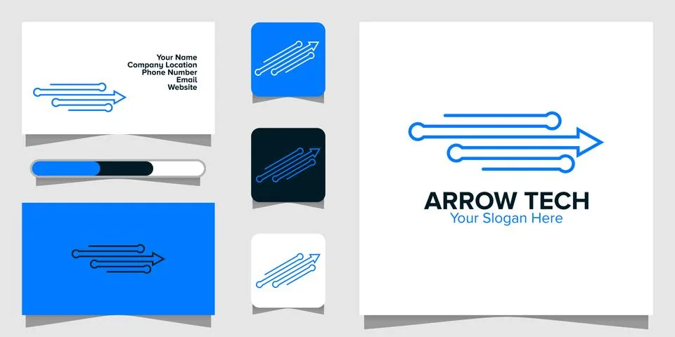 Illustration Vector Graphic of Arrow Tech Logo. Perfect to use for Technology Stock Illustration