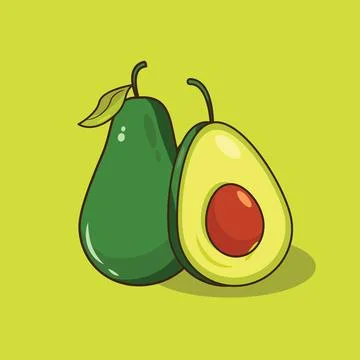 Illustration vector graphic of avocado an slice Stock Illustration