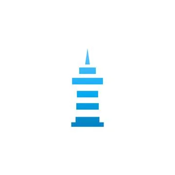 Illustration Vector Graphic of Blue Tower Logo. Perfect to use for Real Estat Stock Illustration