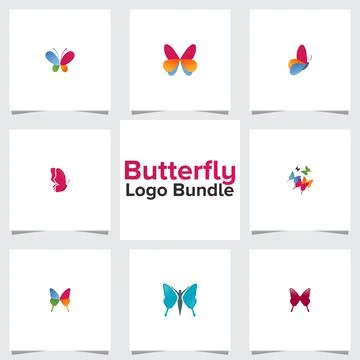 Illustration Vector Graphic Bundle of Butterfly Logo Stock Illustration